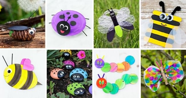 ساخت 10 کاردستی جذاب حشرات برای کودکان
